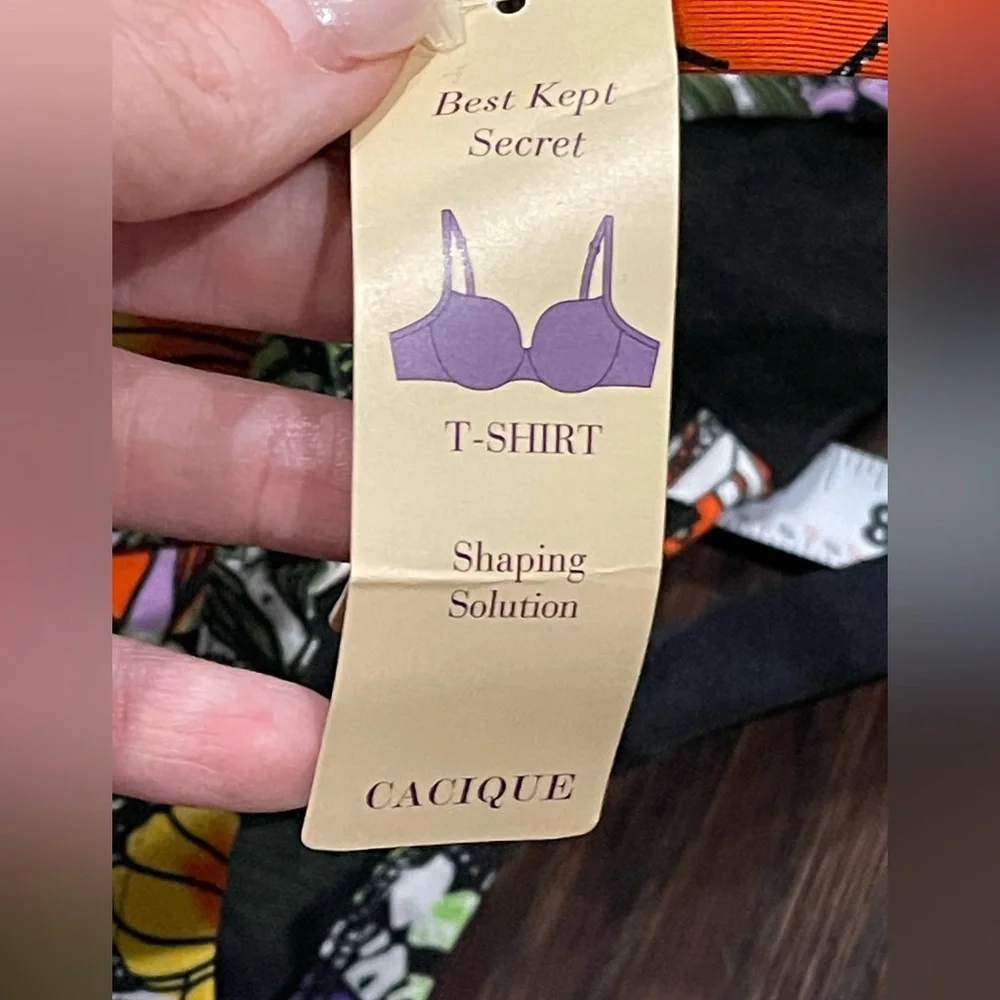 Cacique Cotton TShirt Bra Size 40 DD Shaping Solution Underwire Floral NEW